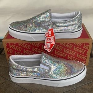 VANS CLASSIC SLIP ON MICRO SEQUINS SILVER/Trwht WM